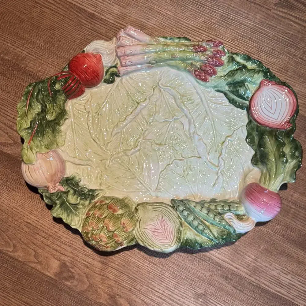 Fitz & Floyd Classics French Market Oval Serving Platter Vegetable Border